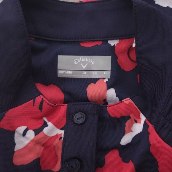 Callaway Sleevelss Floral Peacoat Navy Red Shirt Womens XL - Picture 8 of 10